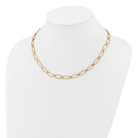 Load image into Gallery viewer, 14K Polished / Dia-cut Fancy Beaded Link w/ 2in ext. Necklace
