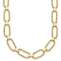 Load image into Gallery viewer, 14K Polished / Dia-cut Fancy Beaded Link w/ 2in ext. Necklace
