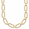 14K Polished / Dia-cut Fancy Beaded Link w/ 2in ext. Necklace