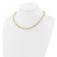 Load image into Gallery viewer, 14K Polished and Twisted Fancy Link Toggle Necklace
