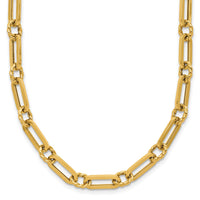 Load image into Gallery viewer, 14K Polished and Twisted Fancy Link Toggle Necklace
