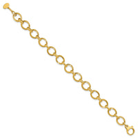 Load image into Gallery viewer, 14K Polished and Grooved Fancy Link Bracelet
