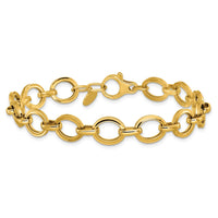 Load image into Gallery viewer, 14K Polished and Grooved Fancy Link Bracelet
