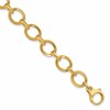 14K Polished and Grooved Fancy Link Bracelet