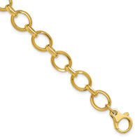 Load image into Gallery viewer, 14K Polished and Grooved Fancy Link Bracelet
