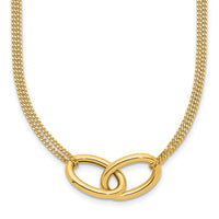 Load image into Gallery viewer, 14K Polished intertwined Ovals 2-Strand w/1in ext. Necklace
