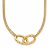 14K Polished intertwined Ovals 2-Strand w/1in ext. Necklace