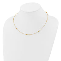 Load image into Gallery viewer, 14K Polished/Textured/Dia-cut Beads w/ 2in ext. Necklace
