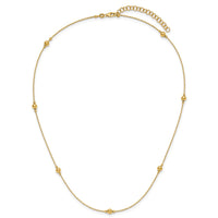 Load image into Gallery viewer, 14K Polished/Textured/Dia-cut Beads w/ 2in ext. Necklace
