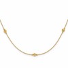 14K Polished/Textured/Dia-cut Beads w/ 2in ext. Necklace