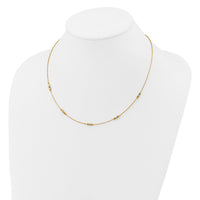 Load image into Gallery viewer, 14K Two-tone Pol/Texture/Dia-cut Beads w/2in ext. Necklace
