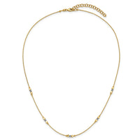 Load image into Gallery viewer, 14K Two-tone Pol/Texture/Dia-cut Beads w/2in ext. Necklace
