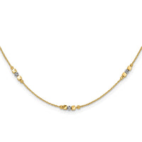 Load image into Gallery viewer, 14K Two-tone Pol/Texture/Dia-cut Beads w/2in ext. Necklace
