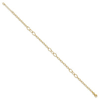 Load image into Gallery viewer, 14K Polished Fancy Oval Link 9in Plus 1in ext. Anklet
