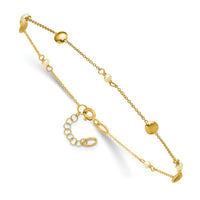 Load image into Gallery viewer, 14K Polished FWC Pearl and Circles 9in Plus 1in ext. Anklet
