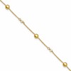 14K Freshwater Cultured Pearl / Round Beads 9 inch Plus 1 inch Extender - Total 10 inch Anklet