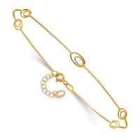 Load image into Gallery viewer, 14K Polished Fancy Oval Link 9in Plus 1in ext. Anklet
