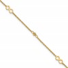 14K Infinity and Diamond-cut Bead 9 inch Plus 1 inch Extender - Total 10 inch Anklet