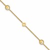 14K Polished Geometric 5-Station 9 inch Plus 1 inch Extender - Total 10 inch Anklet