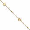 14K Geometric and Diamond-cut Beads 9 inch Plus 1 inch Extender - Total 10 inch Anklet
