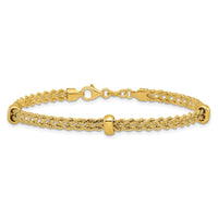 Load image into Gallery viewer, 14K Polished and Diamond-cut Fancy Braided Rope Bracelet
