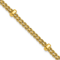 Load image into Gallery viewer, 14K Polished and Diamond-cut Fancy Braided Rope Bracelet
