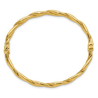 Load image into Gallery viewer, 14K Polished Fancy Intertwined Hinged bangle
