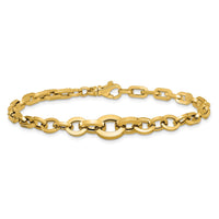 Load image into Gallery viewer, 14K Polished Fancy Graduated Link Bracelet
