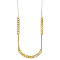 Load image into Gallery viewer, 14K Polished/Dia-cut  Fancy Link w/2in ext. Necklace
