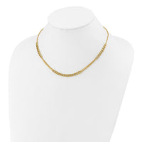 Load image into Gallery viewer, 14K Polished/Dia-cut  Fancy Link w/2in ext. Necklace
