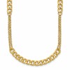 14K Polished/Dia-cut  Fancy Link w/2in ext. Necklace