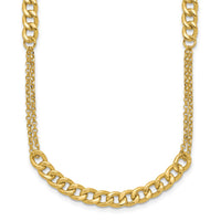Load image into Gallery viewer, 14K Polished/Dia-cut  Fancy Link w/2in ext. Necklace

