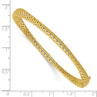 Load image into Gallery viewer, 14K Polished and Textured Fancy Twist Hinged Bangle
