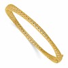14K Polished and Textured Fancy Twist Hinged Bangle
