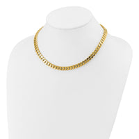 Load image into Gallery viewer, 14K Two-tone CZ Polished Fancy Curb Necklace
