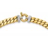 14K Two-tone CZ Polished Fancy Curb Necklace
