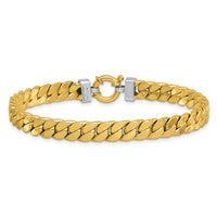 Load image into Gallery viewer, 14K Two-tone CZ Polished Fancy Curb Bracelet
