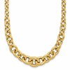 14K Polished Fancy Graduated Circle Link Necklace
