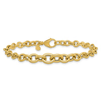 Load image into Gallery viewer, 14K Polished Fancy Graduated Circle Link bracelet
