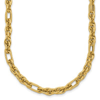 Load image into Gallery viewer, 14K Polished and Textured Fancy Link Necklace

