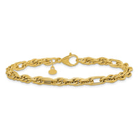 Load image into Gallery viewer, 14K Polished and Textured Fancy Link Bracelet
