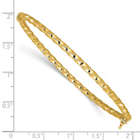 Load image into Gallery viewer, 14K Polished/Textured and Twisted Hinged Bangle
