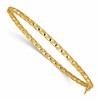 14K Polished/Textured and Twisted Hinged Bangle