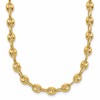 14K Polished Puffed Mariner Link Necklace