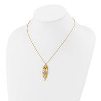 Load image into Gallery viewer, 14K Two-tone Polished/Dia-cut Fancy w/1in ext. Necklace
