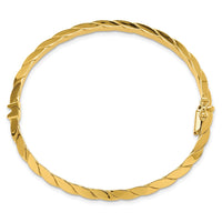 Load image into Gallery viewer, 14K Polished and Grooved Fancy Hinged Bangle
