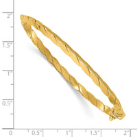 Load image into Gallery viewer, 14K Polished and Grooved Fancy Hinged Bangle
