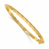 14K Polished and Grooved Fancy Hinged Bangle