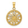 14K Two-tone Polished and Diamond-cut Fancy Pendant