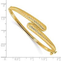 Load image into Gallery viewer, 14K Polished and Grooved Bypass Hinged Bangle
